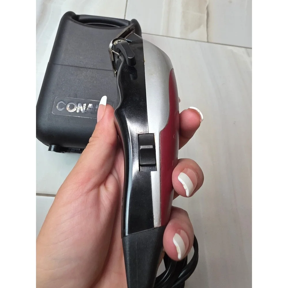 Wahl CMA Corded Hair Clipper Precision Blade Silver Burgundy with Conair Case A2